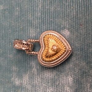 Diamonds International Diamond heart necklace pendant Two Tone Silver Gold